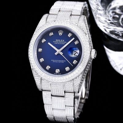 GB Factory Rolex Oyster Perpetual Datejust Replica Price 41 series Silver steel case with White diamonds Diameter 41mm watch